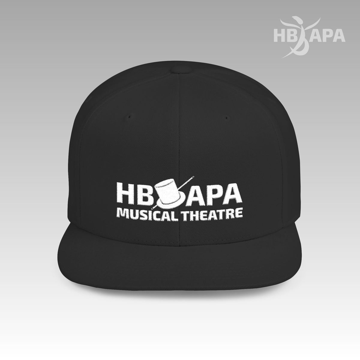 HBAPA Musical Theatre Flat Bill Snapback Hat with Embroidered Logo