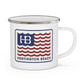 Huntington Beach USA Stars and Stripes Flag  Patriotic Enamel Mug