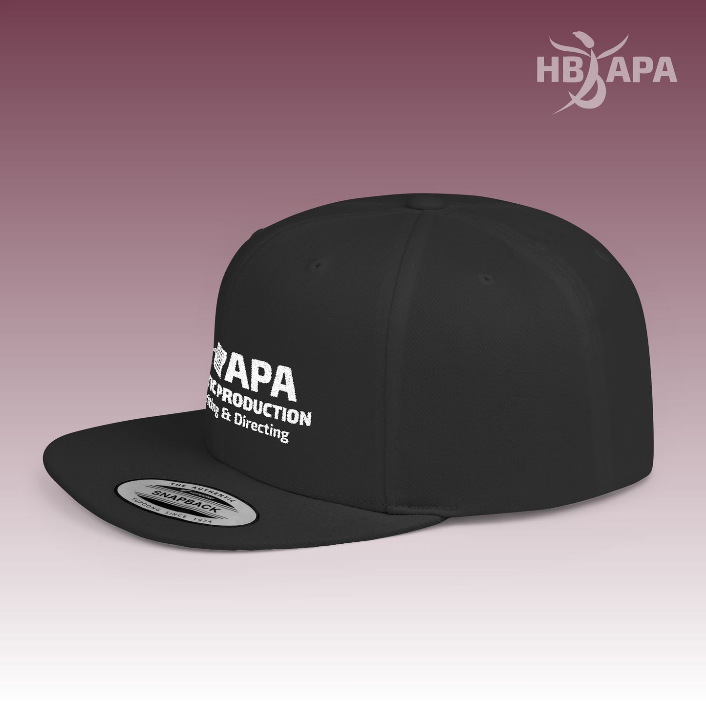 HBAPA Dramatic Production Flat Bill Snapback Hat with Embroidered Logo