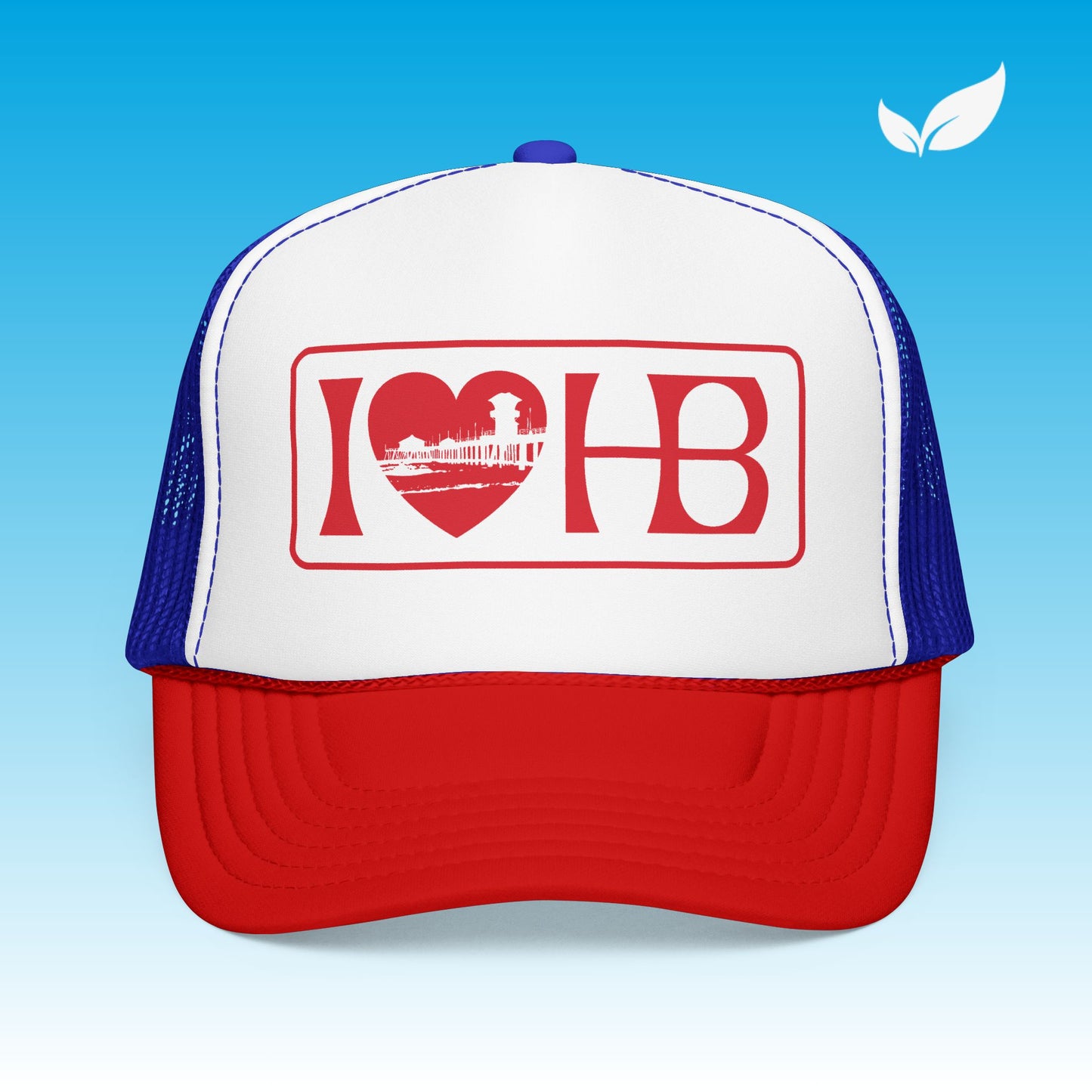 I Heart HB Pier Unisex Trucker Hat