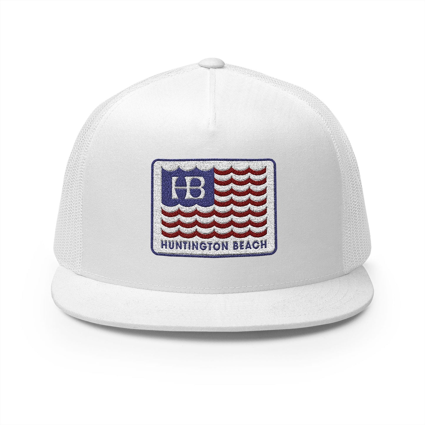 Huntington Beach USA Stars and Stripes Flag Unisex Trucker Hat
