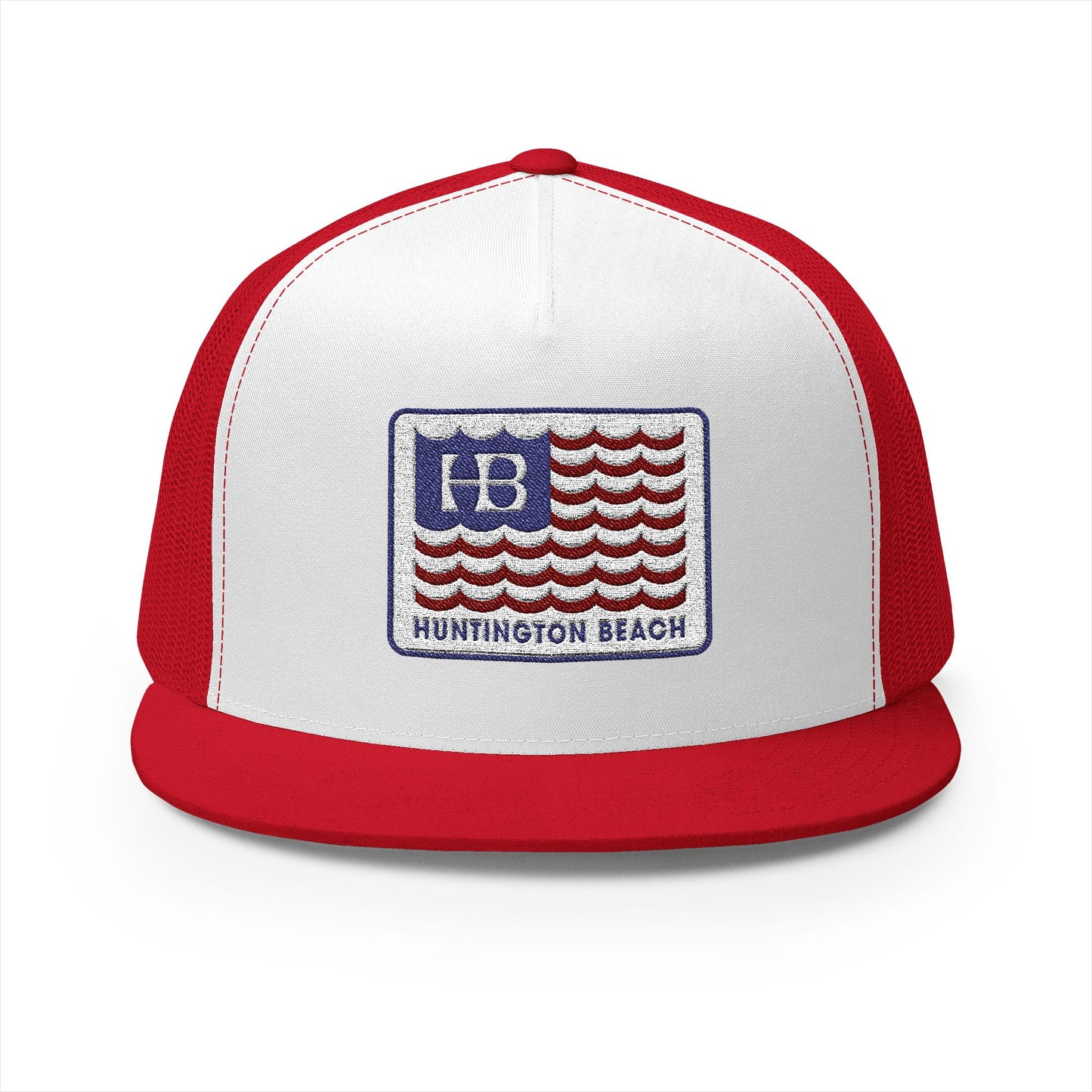 Huntington Beach USA Stars and Stripes Flag Unisex Trucker Hat