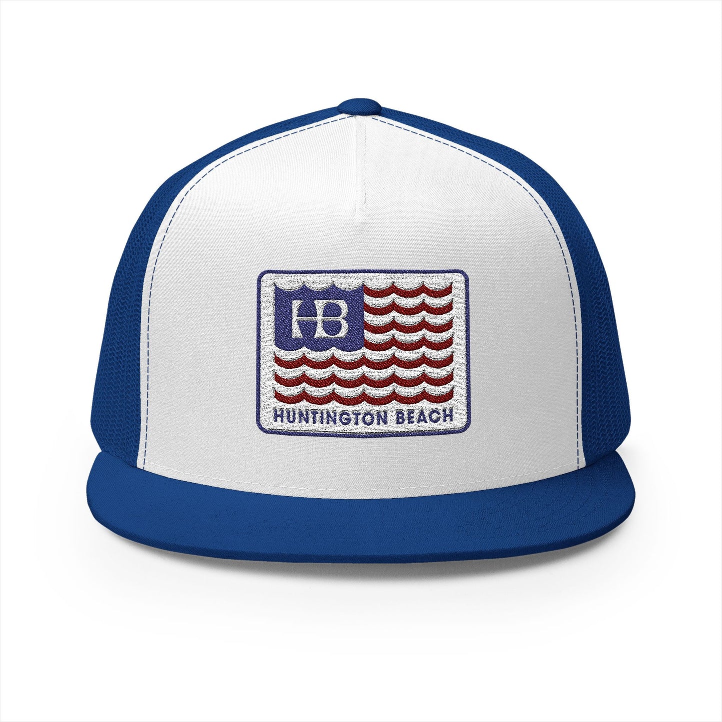 Huntington Beach USA Stars and Stripes Flag Unisex Trucker Hat