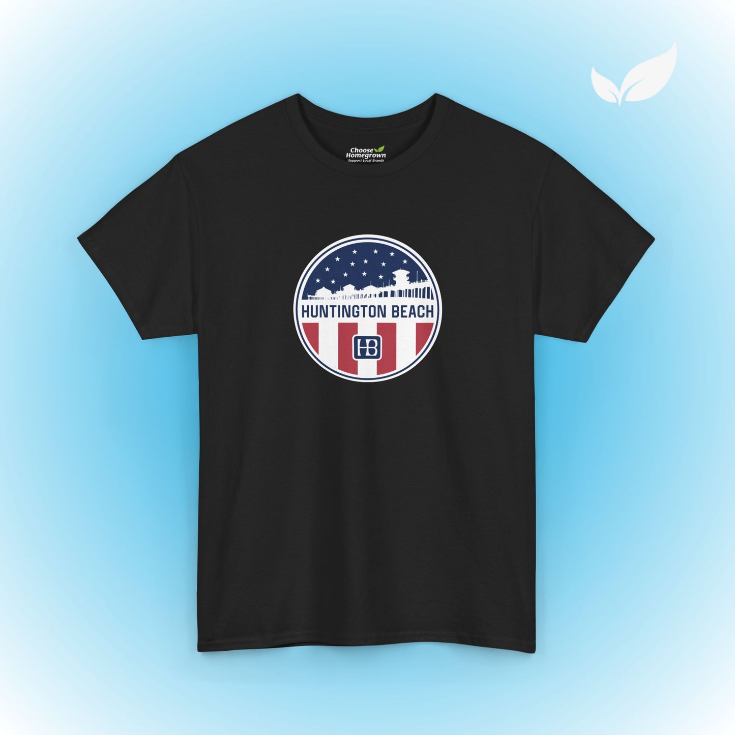 Huntington Beach Pier Stars and Stripes Classic Fit T-shirt