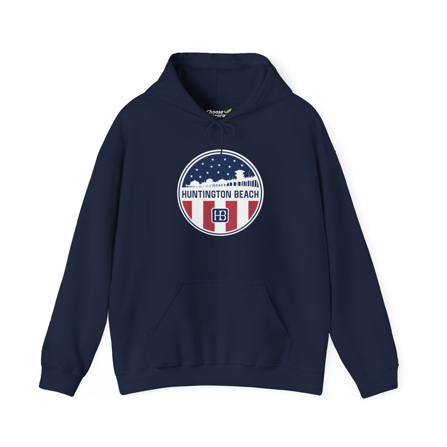 Huntington Beach Pier Stars n Stripes Classic Hoodie