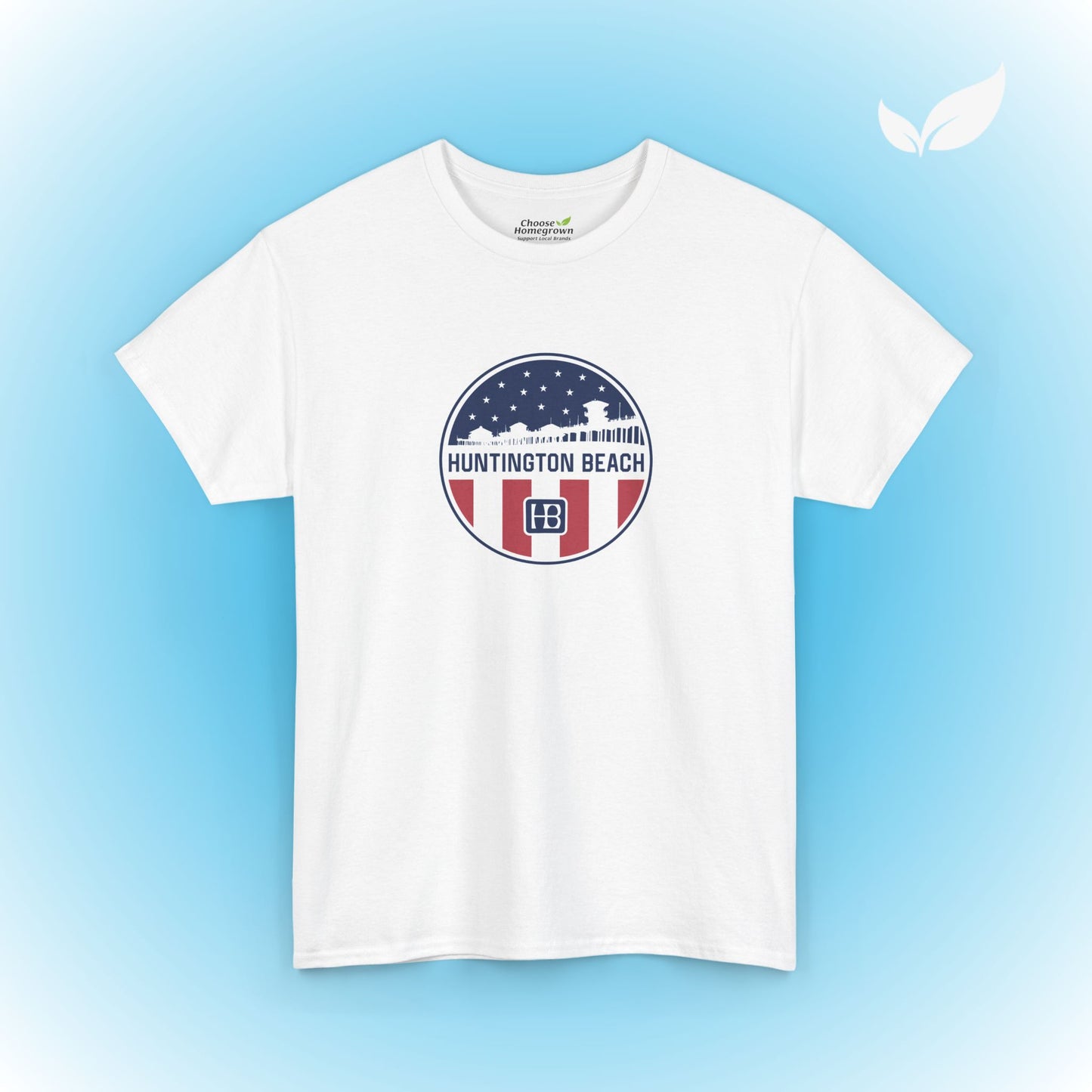 Huntington Beach Pier Stars and Stripes Classic Fit T-shirt