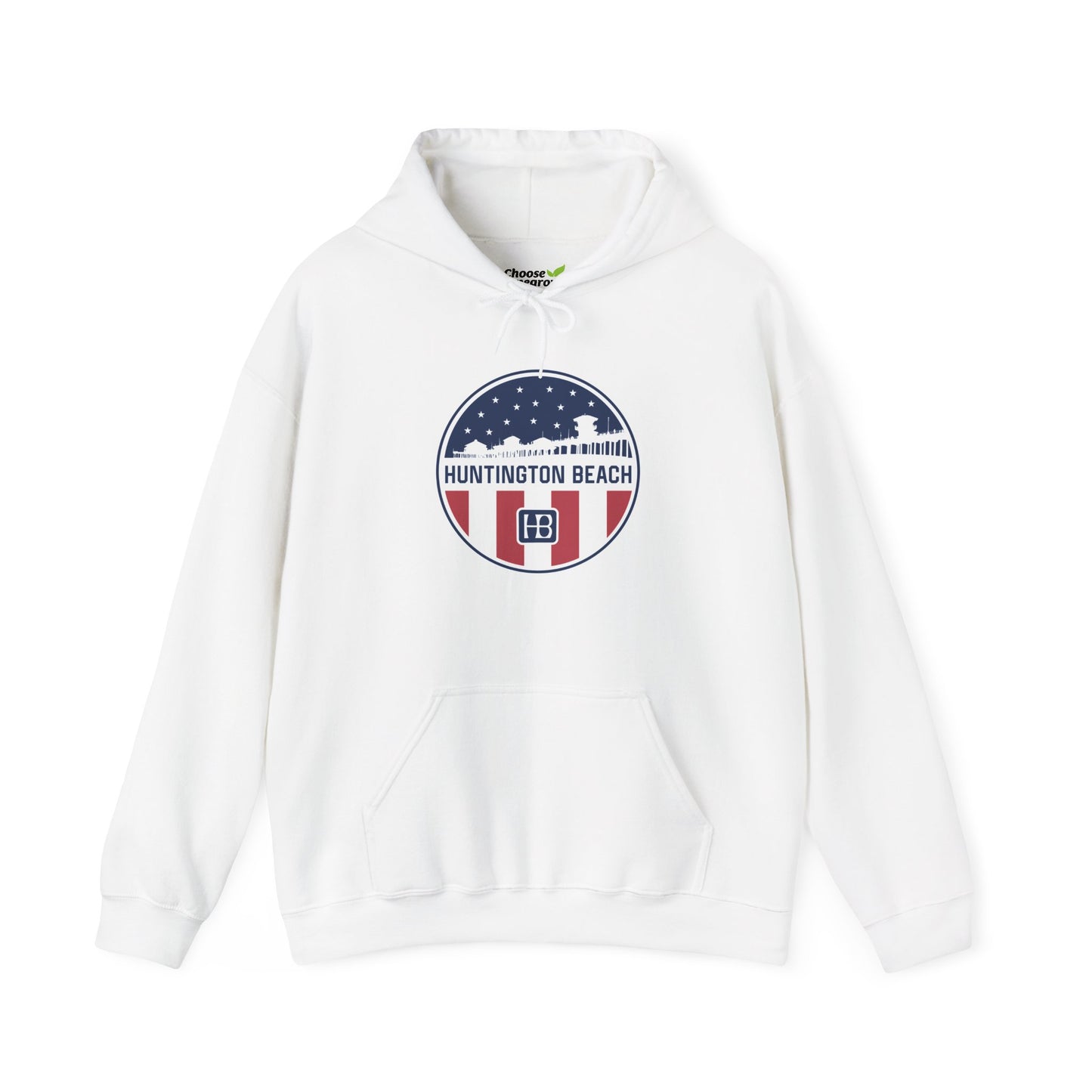 Huntington Beach Pier Stars n Stripes Classic Hoodie