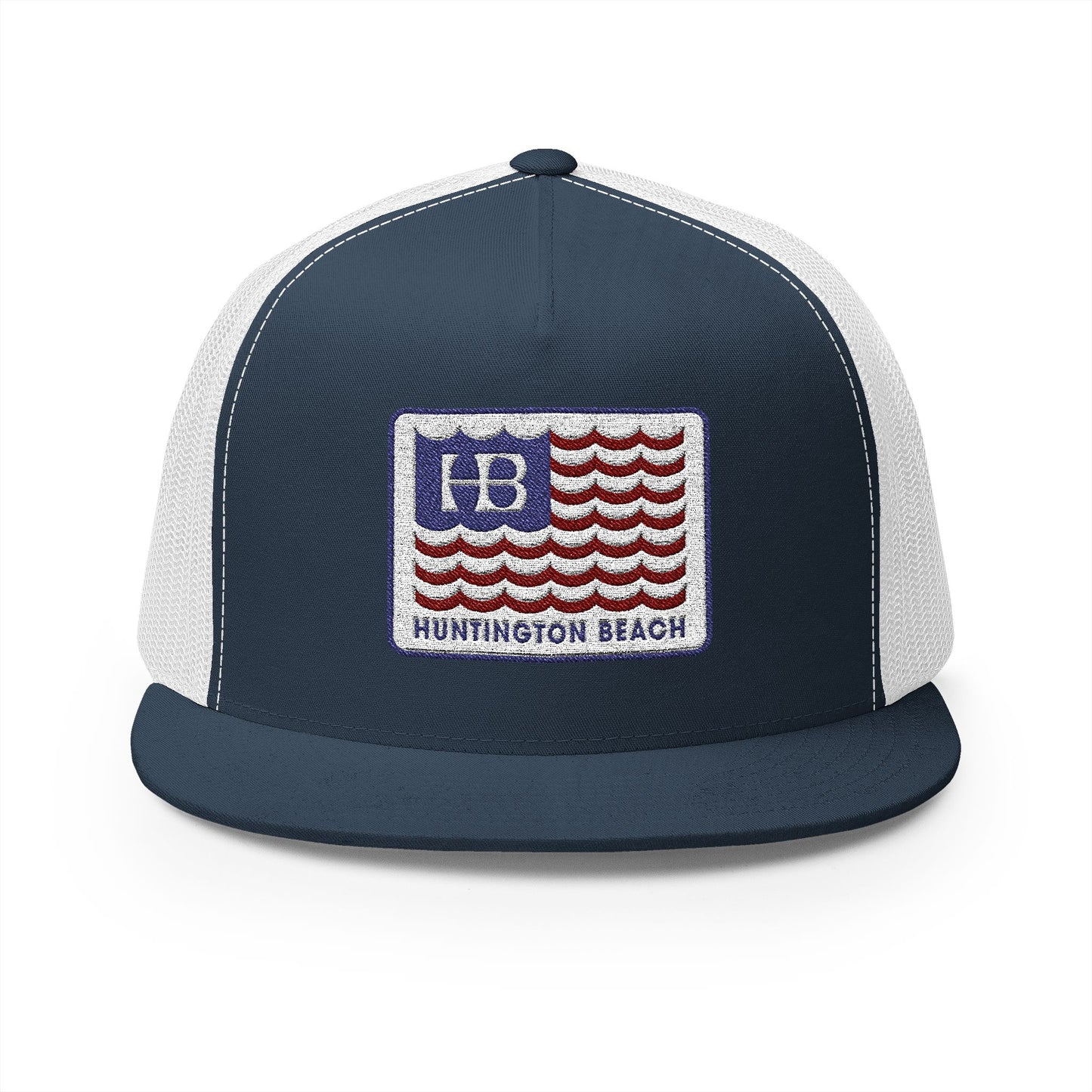 Huntington Beach USA Stars and Stripes Flag Unisex Trucker Hat