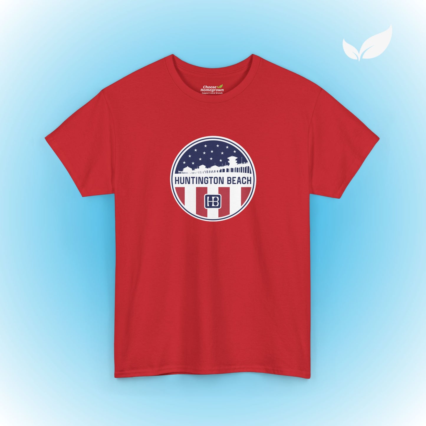 Huntington Beach Pier Stars and Stripes Classic Fit T-shirt