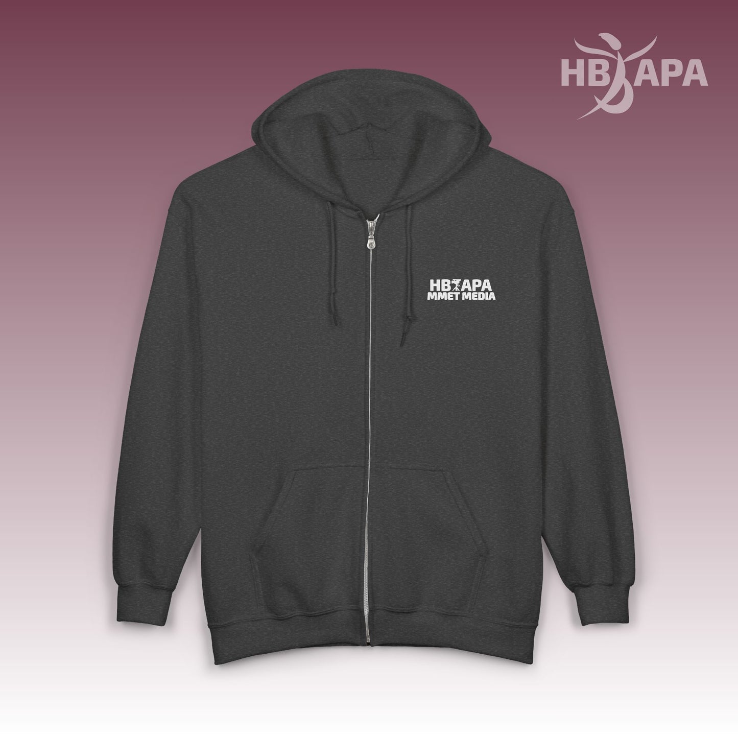 HBAPA MMET Media Unisex Heavy Blend Full-Zip Hoodie