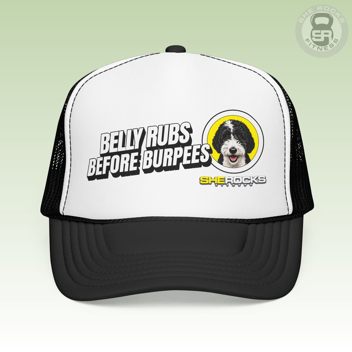 She Rocks Belly Rubs Before Burpees Trucker Hat