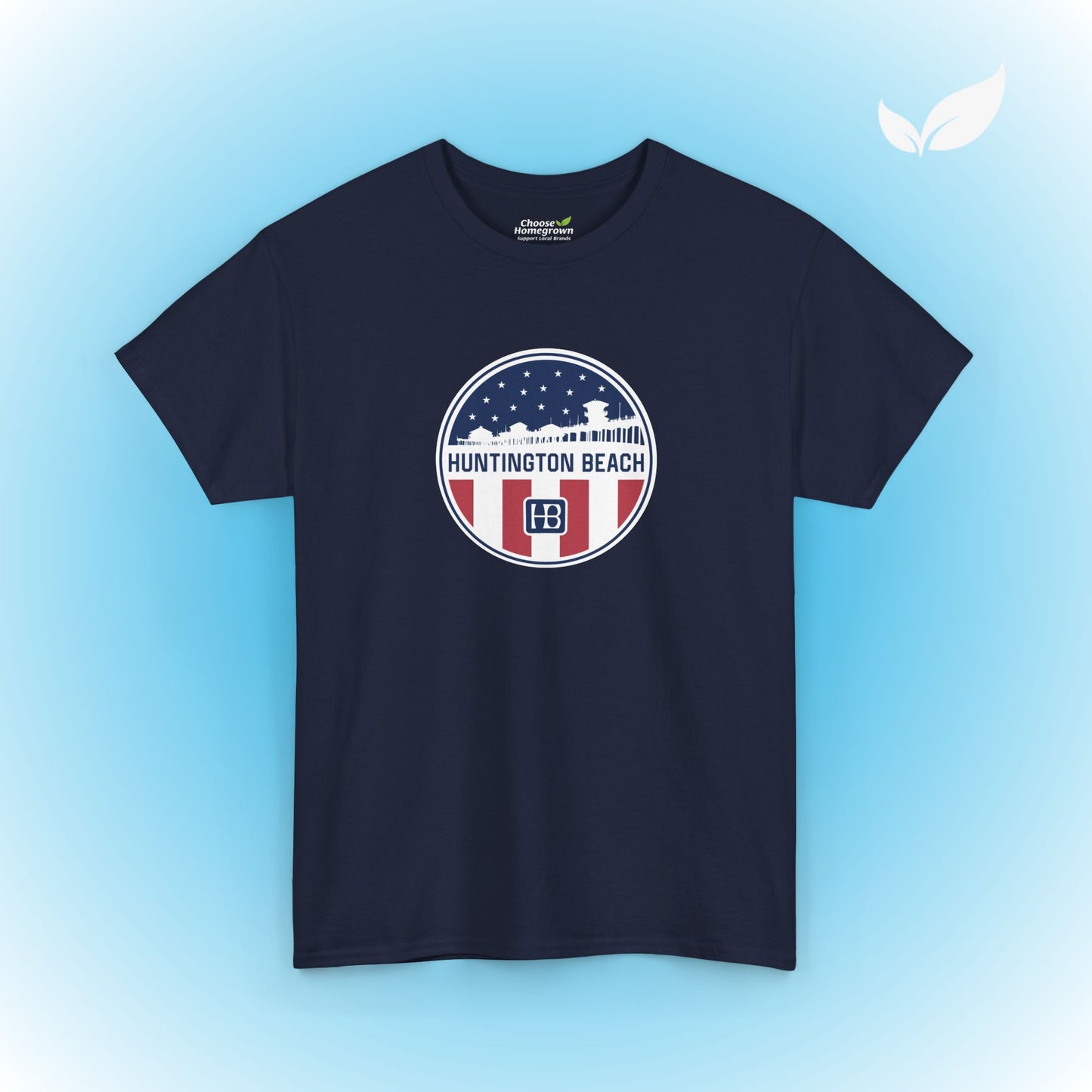 Huntington Beach Pier Stars and Stripes Classic Fit T-shirt