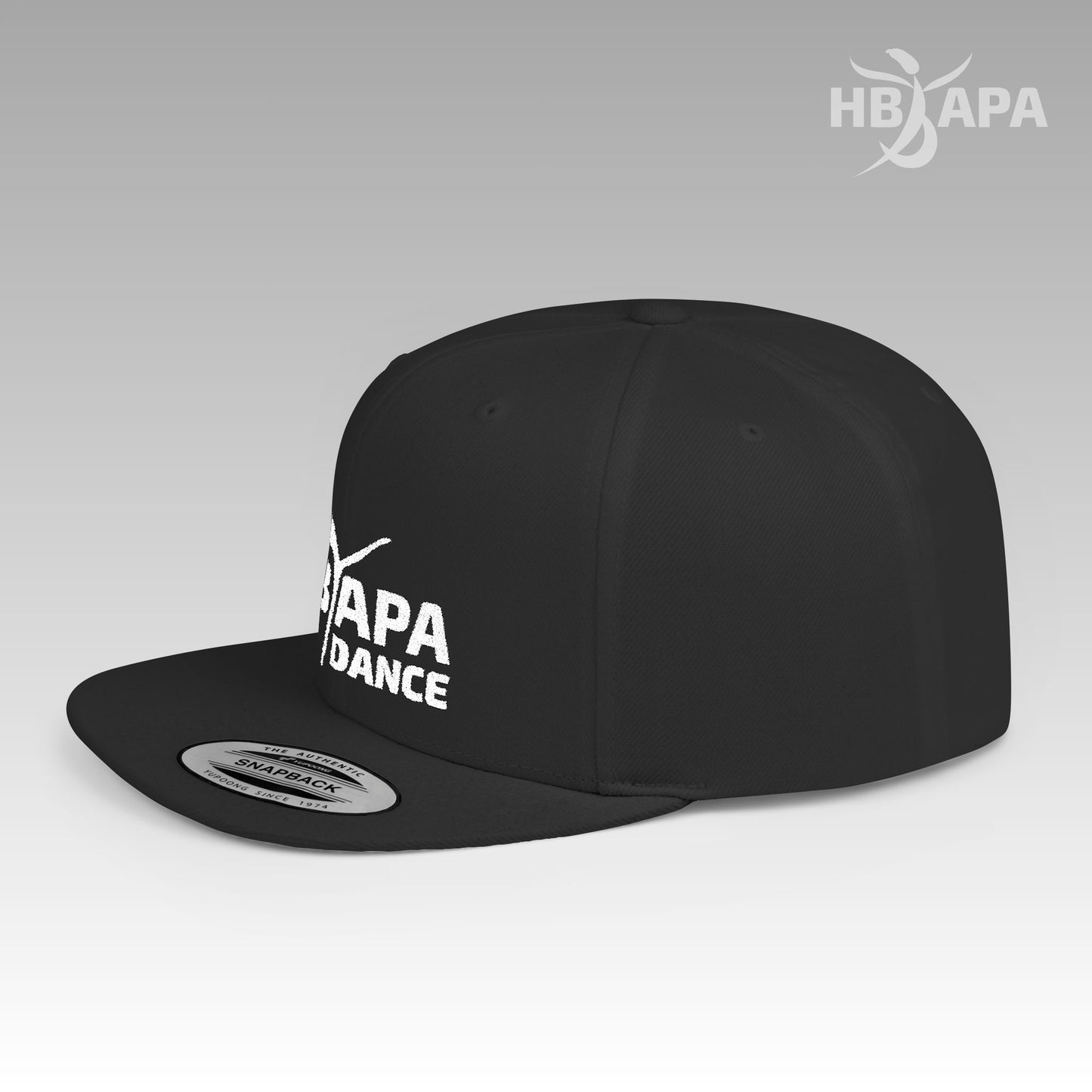 HBAPA Dance Flat Bill Snapback Hat with Embroidered Logo