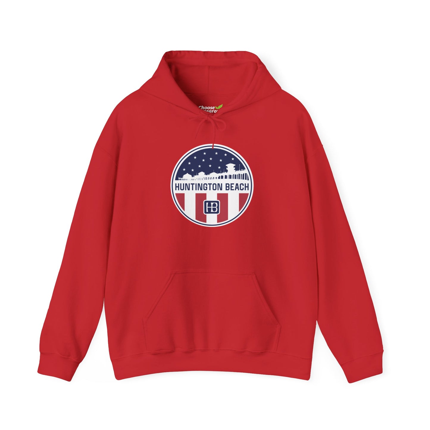 Huntington Beach Pier Stars n Stripes Classic Hoodie