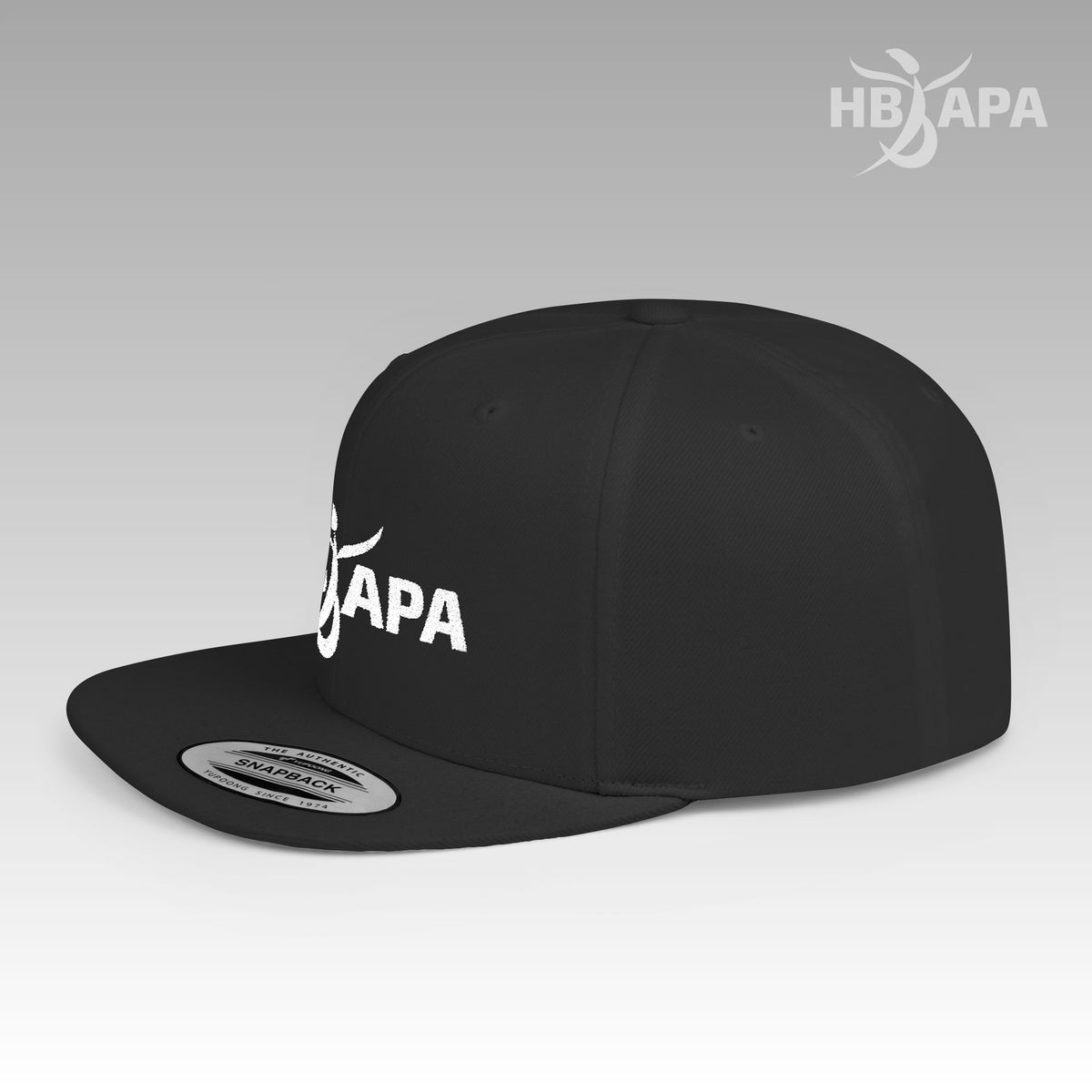 HBAPA Flat Bill Snapback Hat with Embroidered Logo