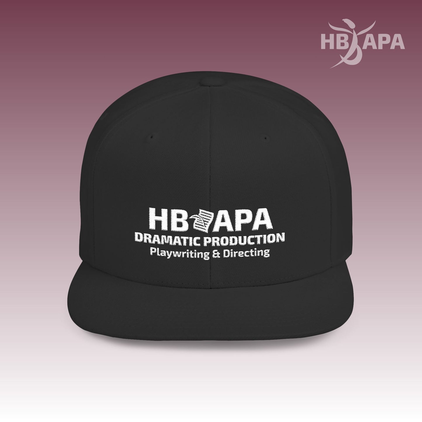HBAPA Dramatic Production Flat Bill Snapback Hat with Embroidered Logo