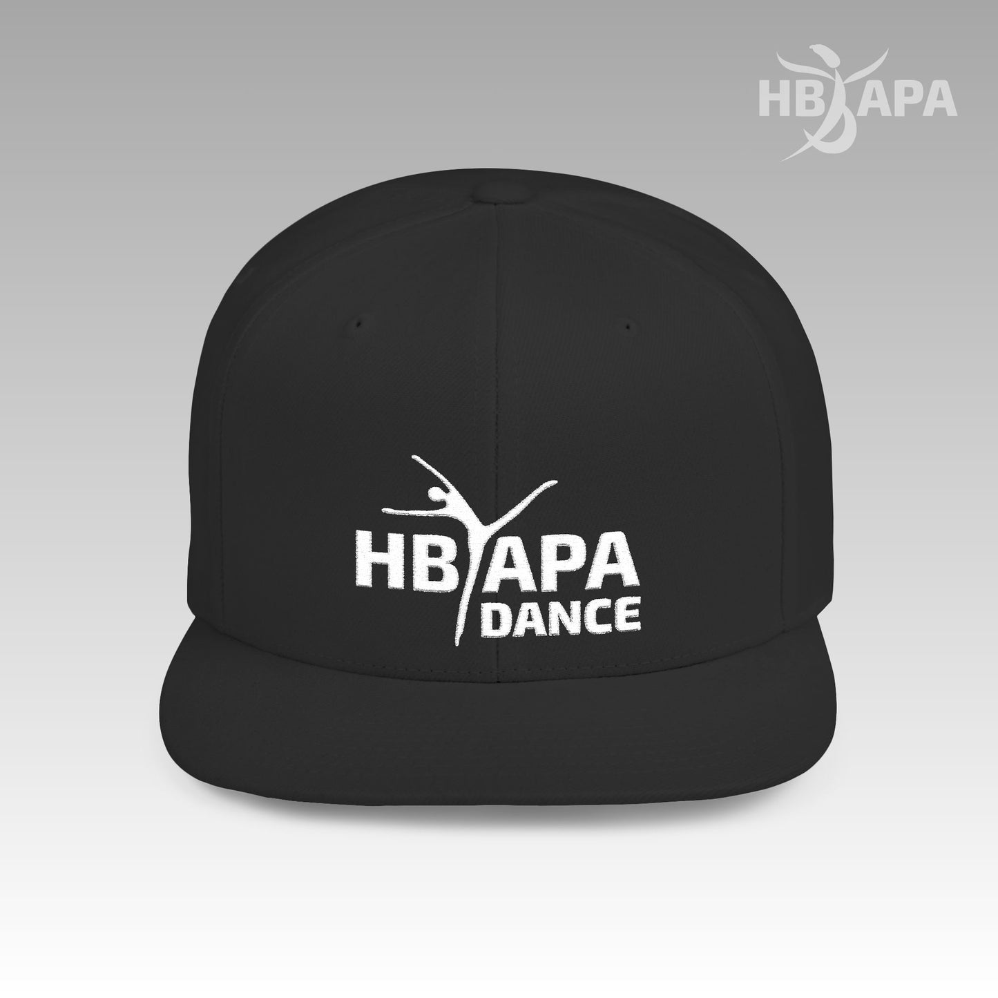 HBAPA Dance Flat Bill Snapback Hat with Embroidered Logo