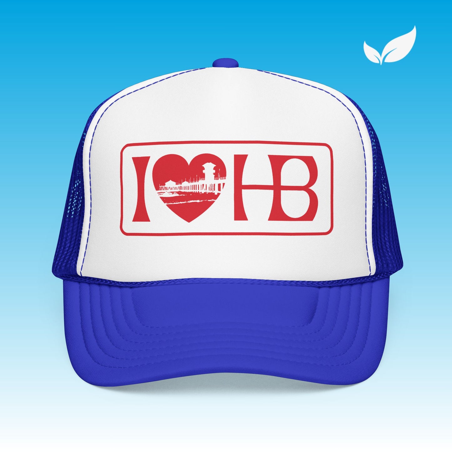 I Heart HB Pier Unisex Trucker Hat