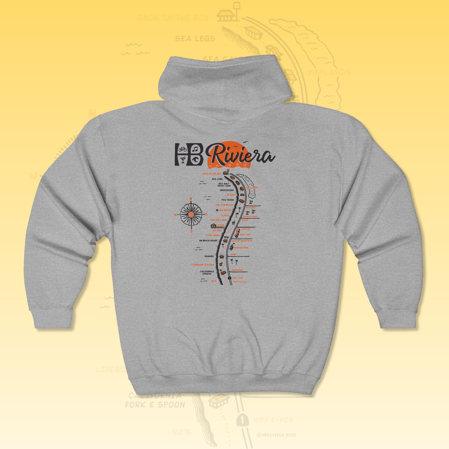 HB Riviera Unisex Heavy Blend Full-Zip Hoodie