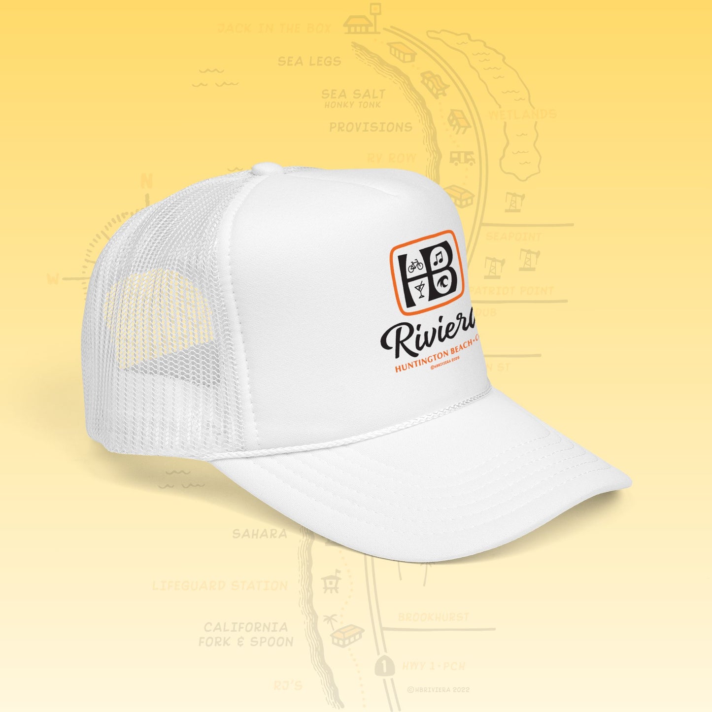 HB Riviera Square Logo Trucker Hat